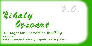 mihaly ozsvart business card